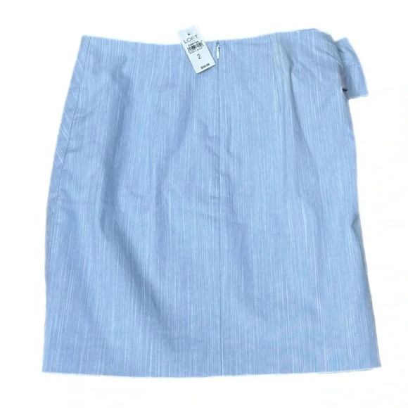 NWT ANN TAYLOR LOFT Coastal Blue Pencil Skirt Bow Front Back Zip Lined Sz 2 XS - Picture 8 of 11